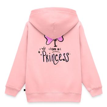 Je suis une princesse - Sweat Premium à capuche enfant bio - rose - Dos - AI Model Kid Female (0cm)