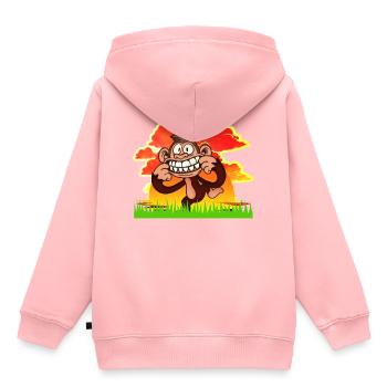 MONKEY - Sweat Premium à capuche enfant bio - rose - Dos - AI Model Kid Female (0cm)