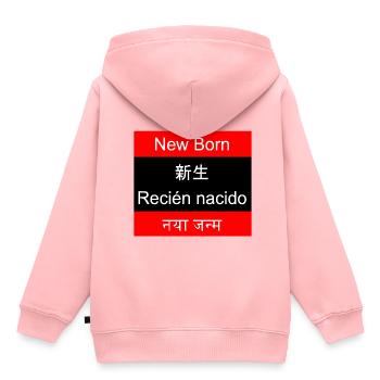Nouveau né - Sweat Premium à capuche enfant bio - rose - Dos - AI Model Kid Female (0cm)
