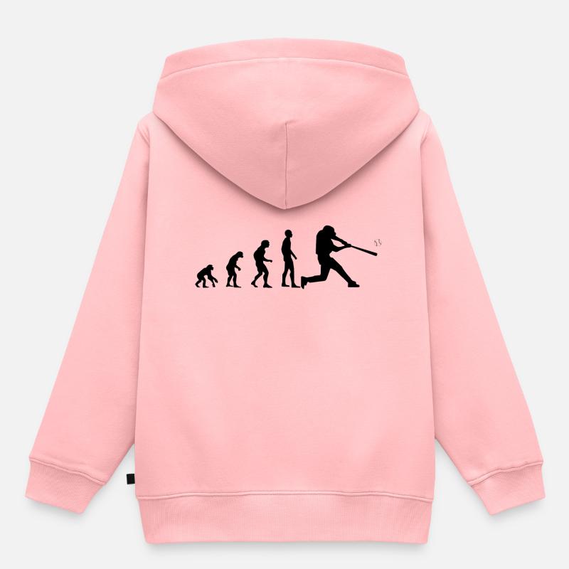 EVOLUTION baseball - Kids Premium Organic Hoodie - rose