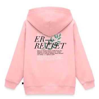 Er-rettet Jesus rettet - Kinder Premium Organic Hoodie - Rosa - Hinten - AI Model Kid Female (0cm)