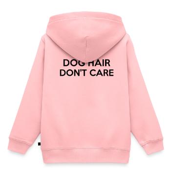 Chien cheveux ne se soucient pas chien amis chiens cheveux dire - Sweat Premium à capuche enfant bio - rose - Dos - AI Model Kid Female (0cm)