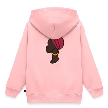 Femme africaine - Sweat Premium à capuche enfant bio - rose - Dos - AI Model Kid Female (0cm)