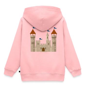ritterburg - Kinder Premium Organic Hoodie - Rosa - Hinten - AI Model Kid Female (0cm)