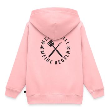 Mein Grill - Meine Regeln! - Kinder Premium Organic Hoodie - Rosa - Hinten - AI Model Kid Female (0cm)