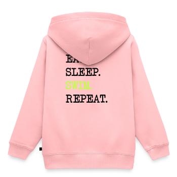 Eat Sleep Swim Repeat! Schwimmen Schwimmer - Sweat Premium à capuche enfant bio - rose - Dos - AI Model Kid Female (0cm)