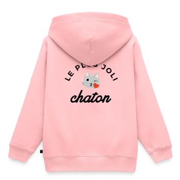 Chaton - Sweat Premium à capuche enfant bio - rose - Dos - AI Model Kid Female (0cm)