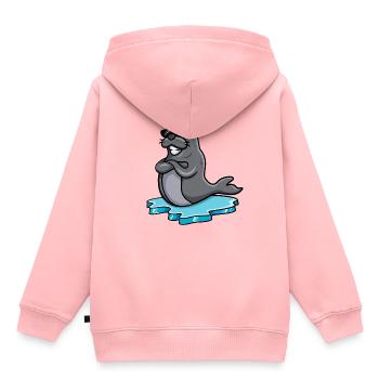 Sceller avec des lunettes de soleil - Sweat Premium à capuche enfant bio - rose - Dos - AI Model Kid Female (0cm)