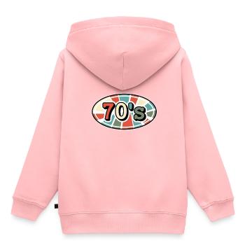Musique des années 70 - Sweat Premium à capuche enfant bio - rose - Dos - AI Model Kid Female (0cm)