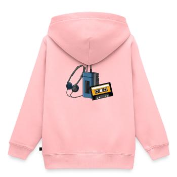 CLASSIC-WALKMAN en rétroconception, - Sweat Premium à capuche enfant bio - rose - Dos - AI Model Kid Female (0cm)