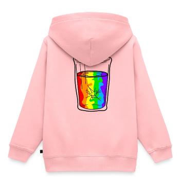 Glass Rainbow Pride - Droits égaux - Sweat Premium à capuche enfant bio - rose - Dos - AI Model Kid Female (0cm)