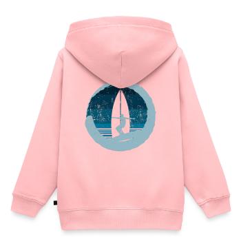 Cool Surfing Design - Kinder Premium Organic Hoodie - Rosa - Hinten - AI Model Kid Female (0cm)