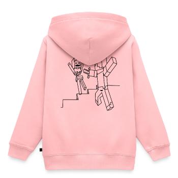 MINEKRAFT KAMPF - Kinder Premium Organic Hoodie - Rosa - Hinten - AI Model Kid Female (0cm)