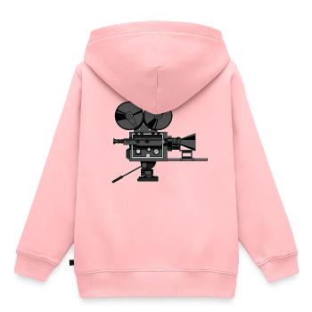 Caméra de cinéma - Sweat Premium à capuche enfant bio - rose - Dos - AI Model Kid Female (0cm)