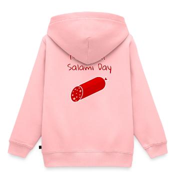 National salami day - Kinder Premium Organic Hoodie - Rosa - Hinten - AI Model Kid Female (0cm)