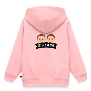 Jumeaux Dites que les enfants de la progéniture ont des jumeaux - Sweat Premium à capuche enfant bio - rose - Dos - AI Model Kid Female (0cm)