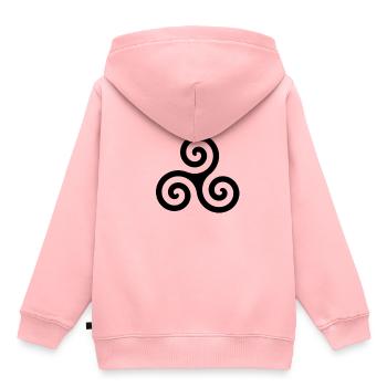 Symbole celtique - Sweat Premium à capuche enfant bio - rose - Dos - AI Model Kid Female (0cm)