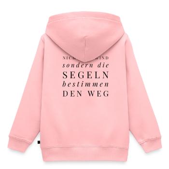 Die Segeln bestimmen den Weg - Kinder Premium Organic Hoodie - Rosa - Hinten - AI Model Kid Female (0cm)