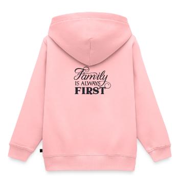 Famille - Amour de famille - Sweat Premium à capuche enfant bio - rose - Dos - AI Model Kid Female (0cm)