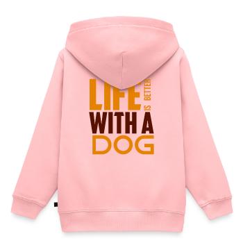 Living with a dog - Kids Premium Organic Hoodie - rose - Back - AI Model Kid Female (0cm)