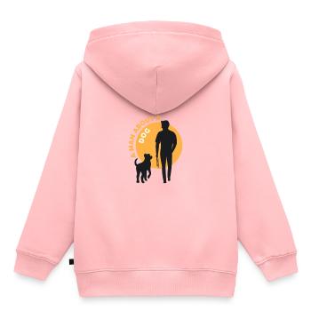 Dog and man - Kids Premium Organic Hoodie - rose - Back - AI Model Kid Female (0cm)