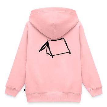 zelt - Kinder Premium Organic Hoodie - Rosa - Hinten - AI Model Kid Female (0cm)