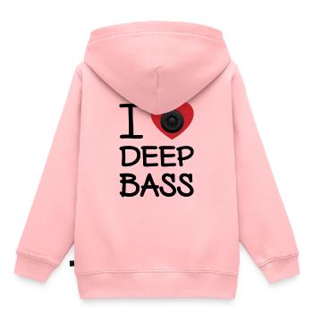 J'ADORE LA BASSE PROFONDE - Sweat Premium à capuche enfant bio - rose - Dos - AI Model Kid Female (0cm)