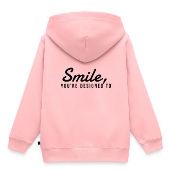 Né pour rire T-shirt - Sweat Premium à capuche enfant bio - rose - Dos - AI Model Kid Female (0cm)