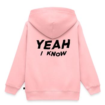 Yeah I know - Kinder Premium Organic Hoodie - Rosa - Hinten - AI Model Kid Female (0cm)