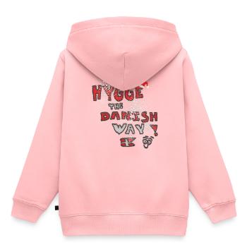Hygge à la danoise! - Sweat Premium à capuche enfant bio - rose - Dos - AI Model Kid Female (0cm)