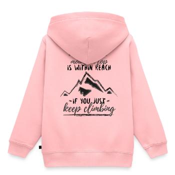 Motivationsspruch zum Durchhalten als Geschenk - Kinder Premium Organic Hoodie - Rosa - Hinten - AI Model Kid Female (0cm)