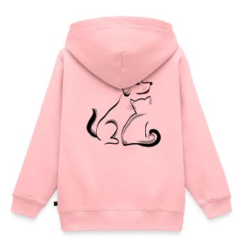 Dog and cat - Kids Premium Organic Hoodie - rose - Back - AI Model Kid Female (0cm)