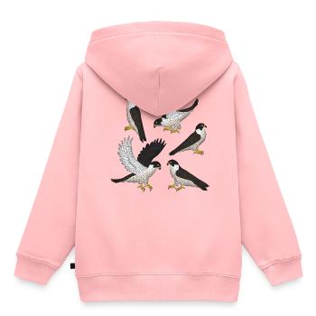 Faucon pèlerine Sélection - Sweat Premium à capuche enfant bio - rose - Dos - AI Model Kid Female (0cm)