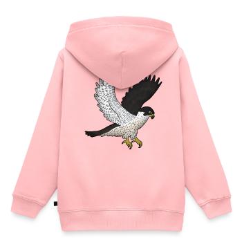 Faucon pèlerin Vol - Sweat Premium à capuche enfant bio - rose - Dos - AI Model Kid Female (0cm)