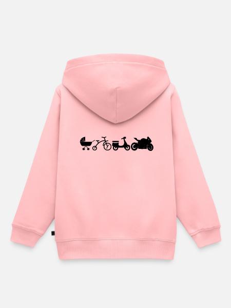 Evolution de la moto - Sweat Premium à capuche enfant bio - rose
