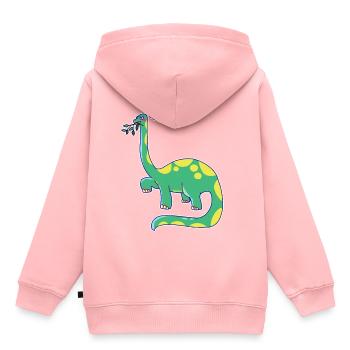 Dinosaurier hat schlechte Laune - Kinder Premium Organic Hoodie - Rosa - Hinten - AI Model Kid Female (0cm)