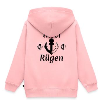 insel rügen - Kinder Premium Organic Hoodie - Rosa - Hinten - AI Model Kid Female (0cm)