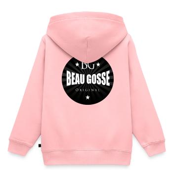 Beau Gosse BG original - Sweat Premium à capuche enfant bio - rose - Dos - AI Model Kid Female (0cm)