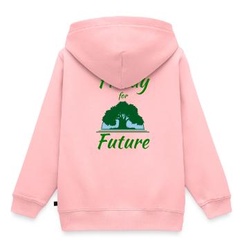 vendredi pour l'avenir, vendredi, l'avenir - Sweat Premium à capuche enfant bio - rose - Dos - AI Model Kid Female (0cm)