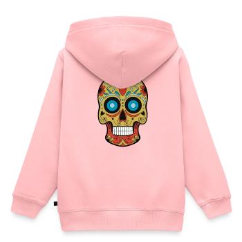 Mexikanischer Schädel - Kinder Premium Organic Hoodie - Rosa - Hinten - AI Model Kid Female (0cm)