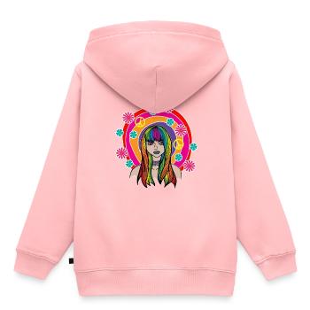 HIPPIE Shirt Kostüm - Kinder Premium Organic Hoodie - Rosa - Hinten - AI Model Kid Female (0cm)