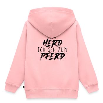 Nix Herd Ich Geh Zum Pferd - Kinder Premium Organic Hoodie - Rosa - Hinten - AI Model Kid Female (0cm)