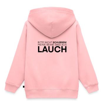 Bitte nicht schubsen! Meine Beine sind aus Lauch - Kinder Premium Organic Hoodie - Rosa - Hinten - AI Model Kid Female (0cm)