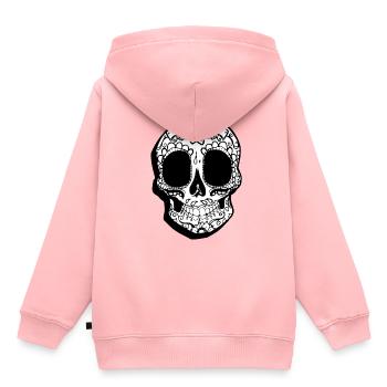 Schädel - Kinder Premium Organic Hoodie - Rosa - Hinten - AI Model Kid Female (0cm)