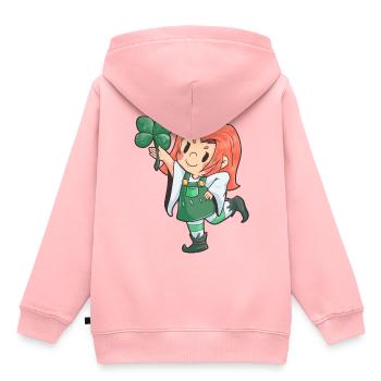 Leprechaun St Patricks Day femme Irlande - Sweat Premium à capuche enfant bio - rose - Dos - AI Model Kid Female (0cm)