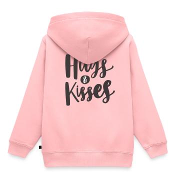 HUGS & KISSES - Kinder Premium Organic Hoodie - Rosa - Hinten - AI Model Kid Female (0cm)
