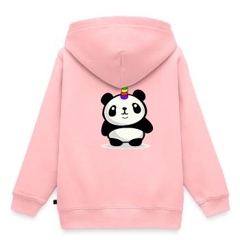 Panda Licorne - Sweat Premium à capuche enfant bio - rose - Dos - AI Model Kid Female (0cm)