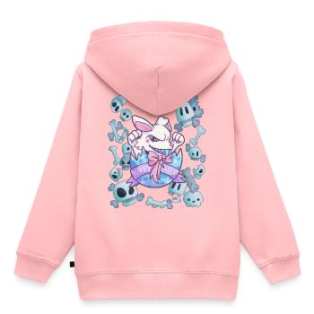 Cadeau de crâne de lapin de Pâques - Sweat Premium à capuche enfant bio - rose - Dos - AI Model Kid Female (0cm)