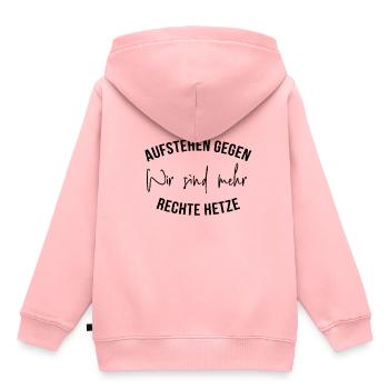 aufstehen gegen rechte hetze - Kinder Premium Organic Hoodie - Rosa - Hinten - AI Model Kid Female (0cm)