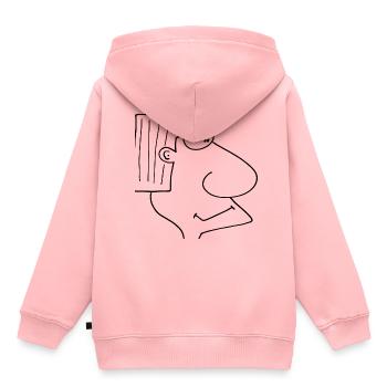 Head Jannek 193 - chose pure tête - noir - Sweat Premium à capuche enfant bio - rose - Dos - AI Model Kid Female (0cm)